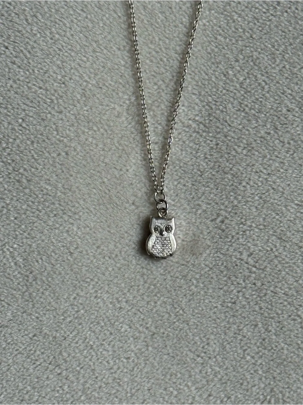 Sterling silver owl pendant necklace
